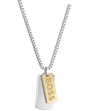 BOSS Devon Stainless Steel Pendant Necklace - Metallic