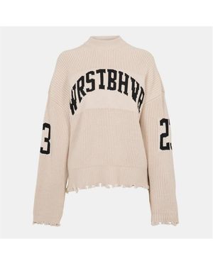 WRSTBHVR Minimalist Crew Neck Jumper - Natural