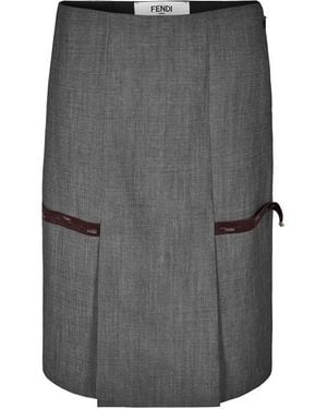 Fendi Midi Skirt - Grey