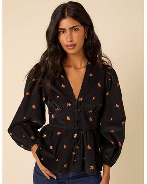 Nobody's Child Long Sleeve Starlight Top - Black