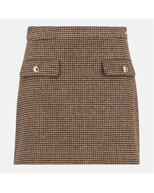 Barbour Sophia Mini Wool Skirt - Brown