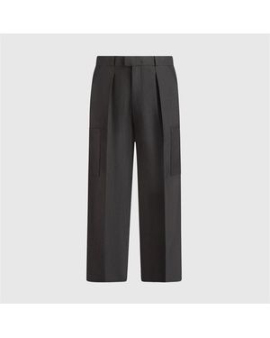 Manière De Voir Relaxed Fit Pleated Pocket Trousers - Grey
