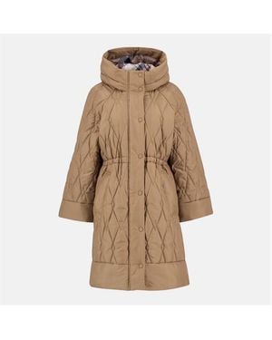 Barbour Celine Diamond Quilted Hooded Long Sleeve Quilted Jacket - Natural