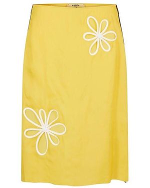 Fendi Midi Skirt - Yellow
