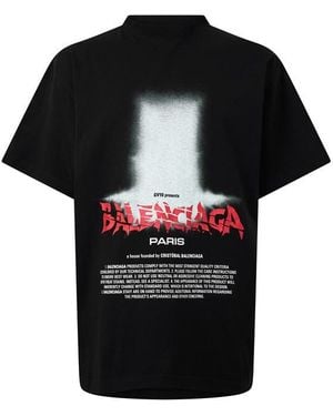 Balenciaga Bal Sticker Tee Sn64 - Black