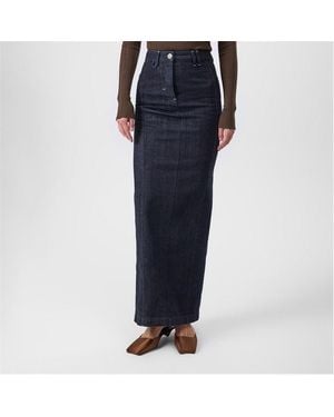Jacquemus Denim Crayon Maxi Skirt - Black