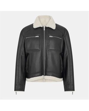 Represent Shearling Tailored Jacket - Black