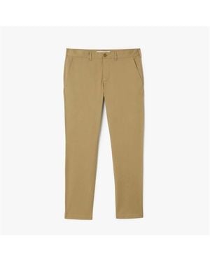 Lacoste Lightweight Slim-fit Stretch Trousers - Natural