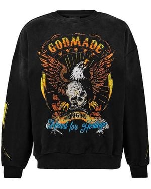 God Made Origins Cotton Long Sleeve Relaxed Fit Crew Sweatshirt - Black