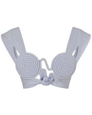 Nau Bikinis Athens Spiral Bikini Top - Blue