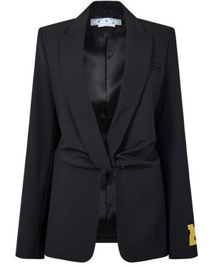 Off-White c/o Virgil Abloh Duchesse Twisted Duchesse Fabric Suit Jacket - Black