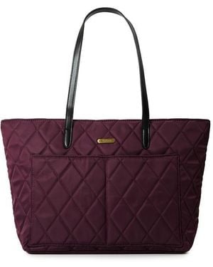 Barbour Quilted Tote Bag - Purple