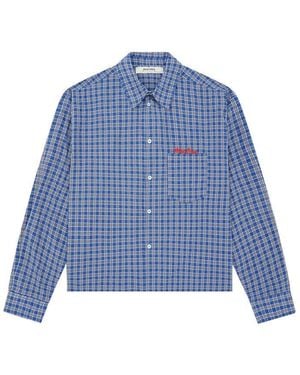 About Blank Long Sleeve Patterned Shirt - Blue