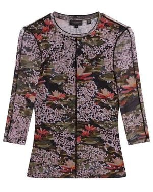 Ted Baker Mesh Print Top - Black