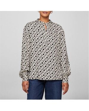 Tommy Hilfiger Fluid Long-Sleeve Blouse - Black