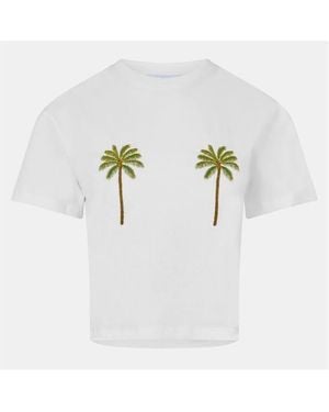Never Fully Dressed Embroidered Palm T-Shirt - Blue