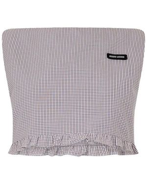 Miu Miu Check Top Crop - Purple