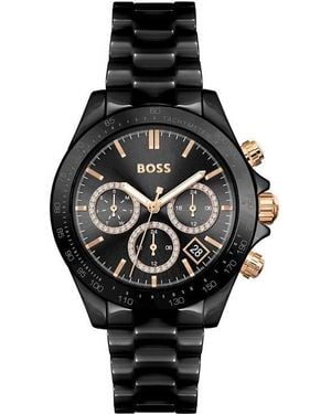 BOSS Ladies Novia Ceramic Watch - Black