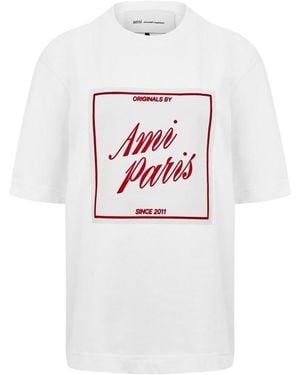 Ami Paris Ami Label Tee Ld61 - White