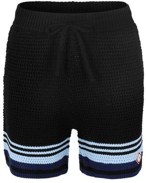CASABLANCA Crochet Woven Tracksuit Shorts - Black