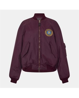 Balenciaga Ribbed Trim Bomber Jacket - Purple