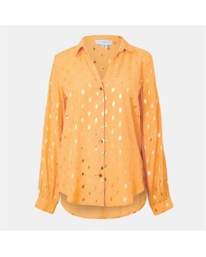 Never Fully Dressed Fleck Miley Long Sleeve Patterned Shirt - Orange