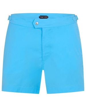 Tom Ford Tf Poplin Swim Shorts - Blue