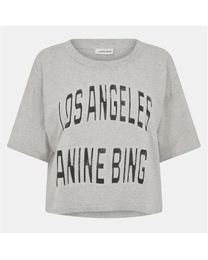 Anine Bing Johnny Cropped Tee - Natural