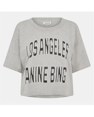 Anine Bing Johnny Cropped Tee - Natural