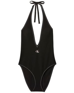 Calvin Klein Plunge Swimsuit - Black
