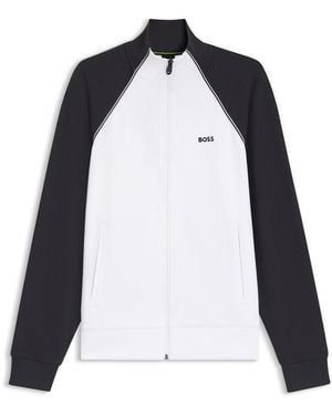 BOSS Long Sleeve Tracksuit Top With Logo Detail - Black