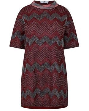 Missoni Zag Knit T-Shirt Dress - Red