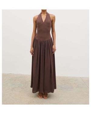 Pretty Lavish Isadora Drop Waist Maxi Dress - Brown