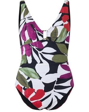 Ralph Lauren Ring Detail Plunge Swimsuit - Multicolour