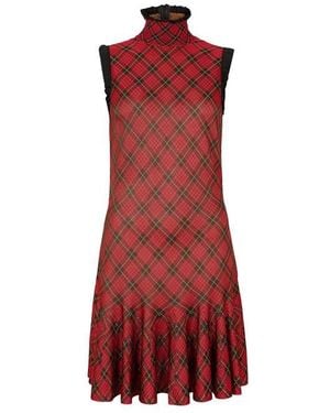 McQueen Alex Check Mini Dress - Red