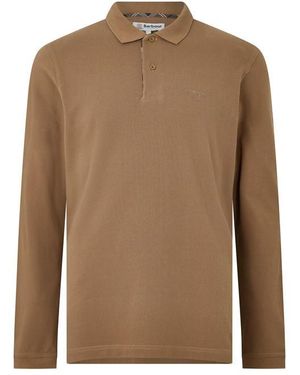 Barbour Essentials Long Sleeve Polo Shirt - Brown