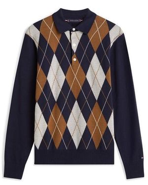 Tommy Hilfiger Tommy Argyle Poloknt Sn61 - Blue