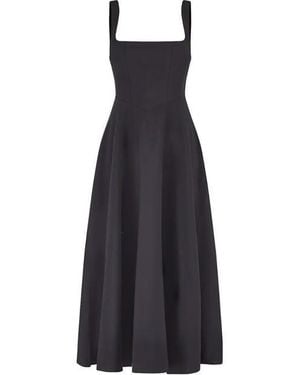 Odd Muse The Ultimate Muse High Waist Square Neck Midi Dress - Black