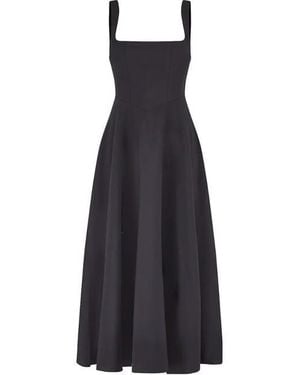 Odd Muse The Ultimate Muse High Waist Square Neck Midi Dress - Black