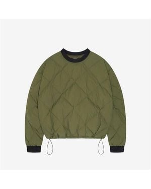 Cole Buxton Quilted Crewneck Sweatshirt - Green