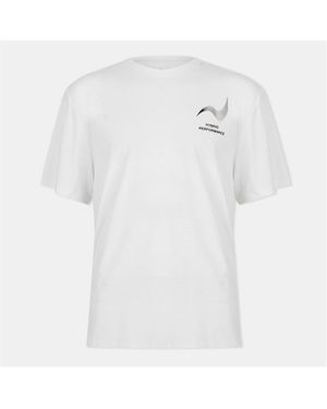 HYBRID PERFORMANCE Short Sleeve Moisture Wicking Athletic Fit Gym Top - White