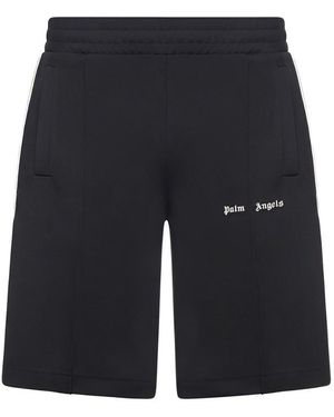 Palm Angels Classic Logo Track Fleece Jogger Shorts - Green