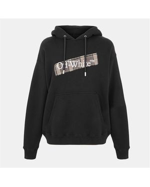 Off-White c/o Virgil Abloh Flannel Pull Over Hoodie - Black