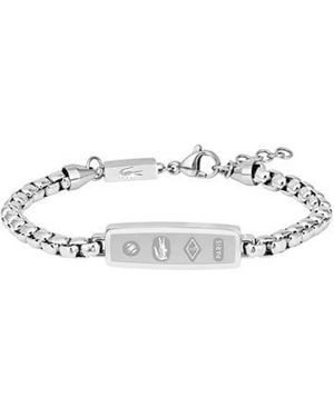 Lacoste District Stainless Steel Reversible Pendant Bracelet - White