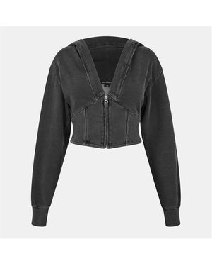 GOOD AMERICAN Jeanius Zip Hoodie - Black