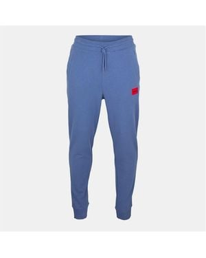 HUGO Doak Closed Hem Jogging Bottoms With Logo Detail - Blue