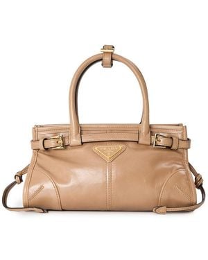 Prada Small Bonnie Top Handle Bag - Natural