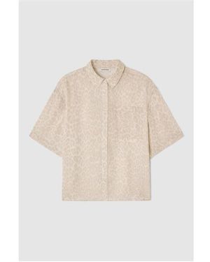 Anine Bing Patterned Short Sleeve Shirt - White