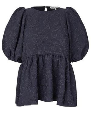 Stine Goya Puff Sleeve Peplum Top - Blue