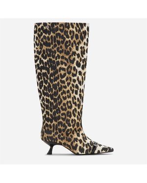 Ganni Slouchy Knee High Boots - Brown